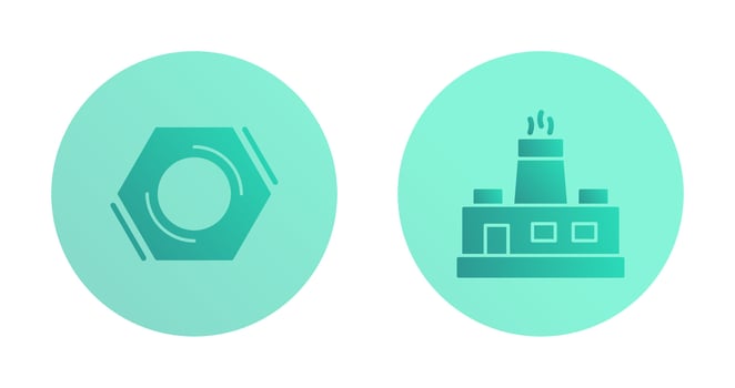Factory and Nut,food Icon vector