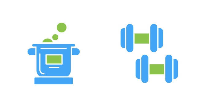 Cooking and Exercise Icon vector