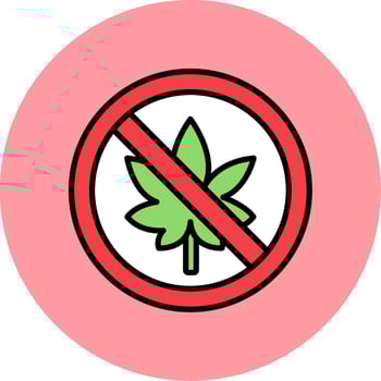 No Cannabis Vector Icon
