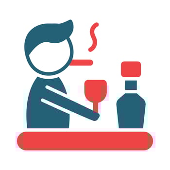 Bad Habits Vector Glyph Two Color Icon For Personal And Commercial Use.