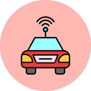 Autonomous Car Vector Icon