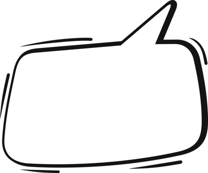 Speech bubble doodle hand drawn png