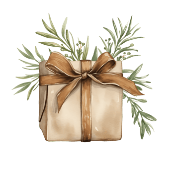 Watercolor Christmas Gifts Clipart, Christmas Watercolor Presents. AI Generated. png