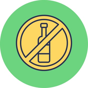 No Alcohol Vector Icon