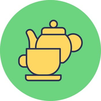 Tea Set Vector Icon