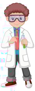 LIttle scientist cartoon character. Vector illustration