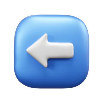 Left arrow 3d illustration or left direction arrow 3d icon png