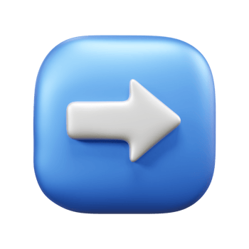Right arrow 3d icon illustration or right direction arrow icon illustration png