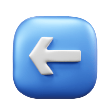 Left arrow 3d illustration or left direction arrow 3d icon png