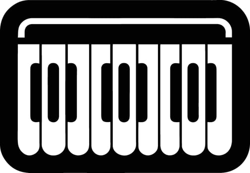 minimalist piano logo in flat line art style vector