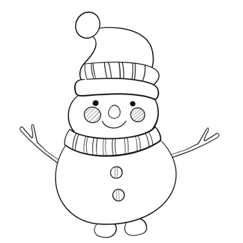 Cute snowman outline png