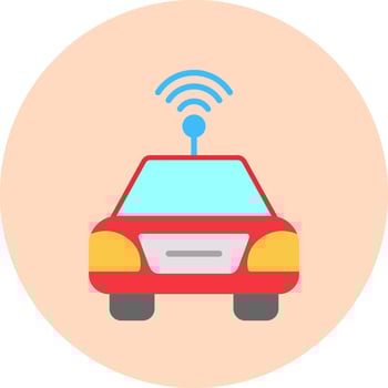 Autonomous Car Vector Icon