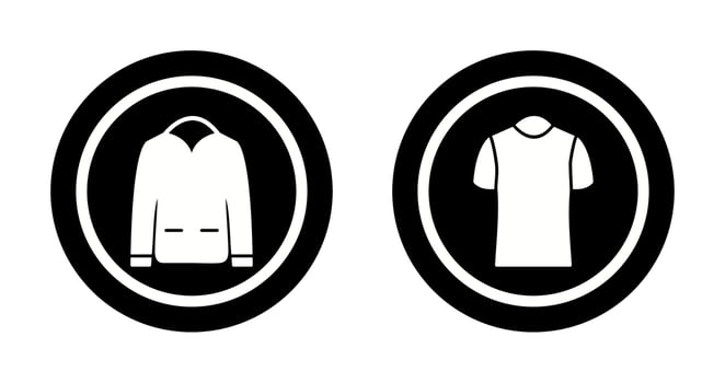 Mens Jacket and Polo Shirt Icon vector