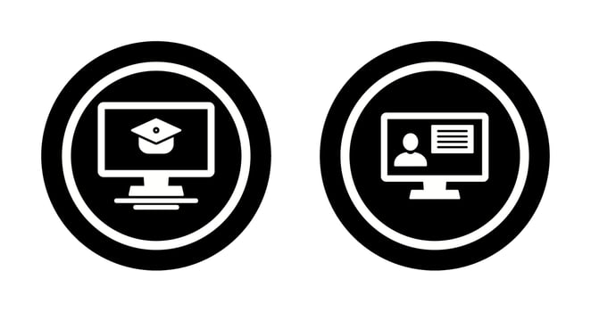 Online Course and distance Icon vector