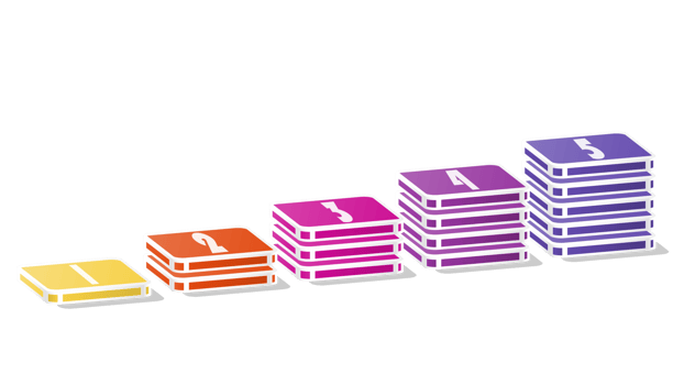 Bar chart rectangular 3d, Infographics elements diagram with 5 steps. png