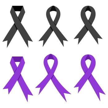 Set of Black and Purple Ribbons vector