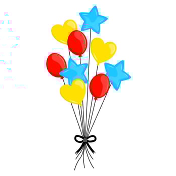 Bunch of Colorful Balloons with Different Shapes vector