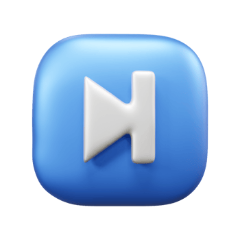 Play next 3d illustration icon or play next video 3d icon or 3d multimedia icon illustration png