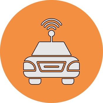 Autonomous Car Vector Icon