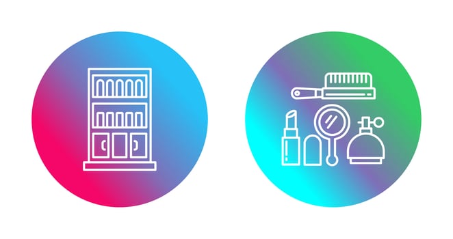 Book Shelf and Makeup Icon vector