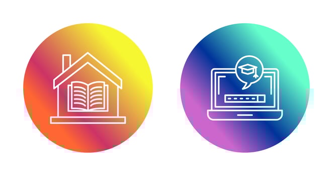 Digital Learning and Homeschooling Icon vector