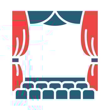Theater Vector Glyph Two Color Icon For Personal And Commercial Use.