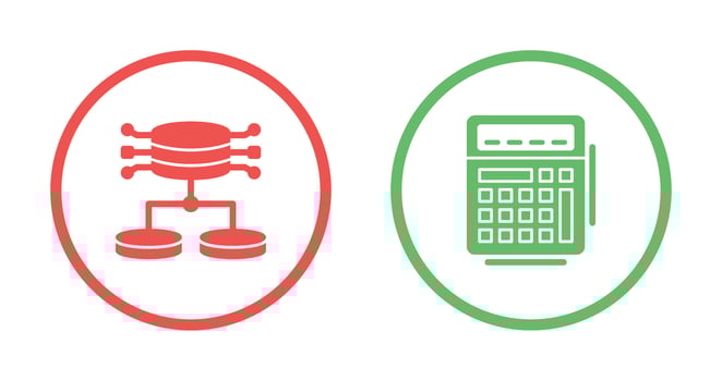 Structured Data and Calculator Icon vector