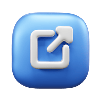 Outside share 3d illustration icon or Share 3d icon illustration png