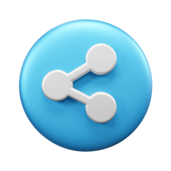 Share 3d illustration icon or social media share 3d icon illustration png