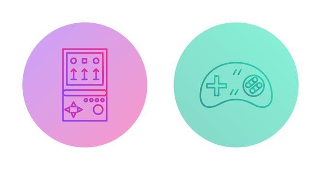 Brick Game and Gamng Control Icon vector
