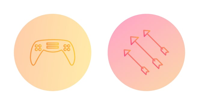 Gaming Console and Arrows Icon vector