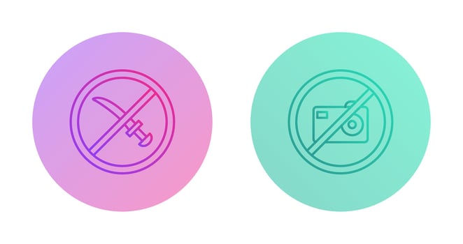 no weapons and no pictures  Icon vector