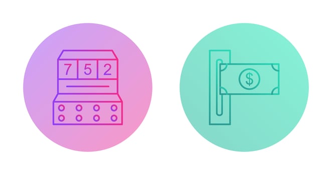 slot machine and slot of bills  Icon vector