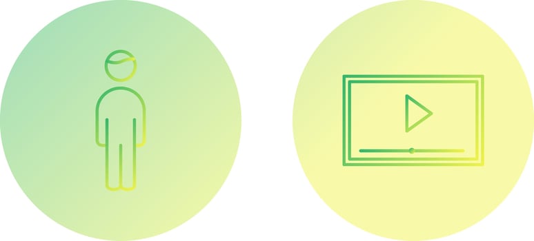 Videos Screening and Tourist Icon vector
