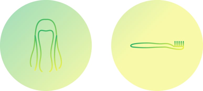 Toothbrush and Hair Icon vector