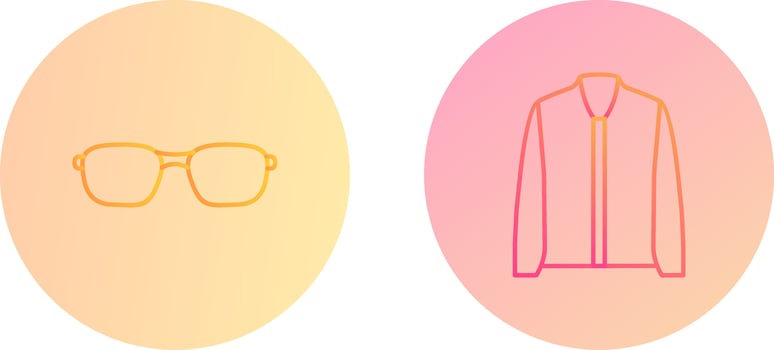 Glasses and Jacket Icon vector