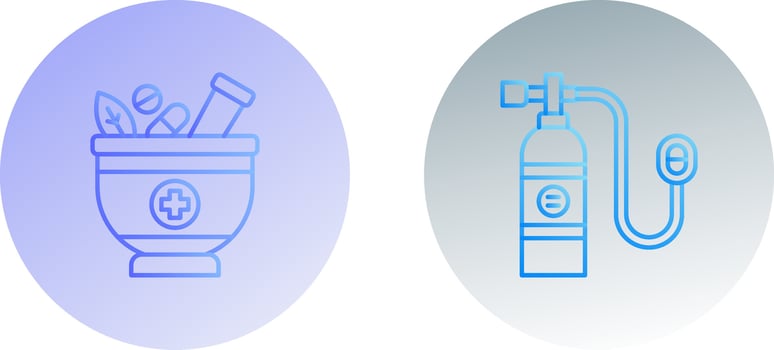 Herb and Oxygen Tank Icon vector