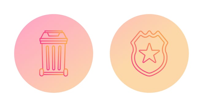 Gargage and Shield Icon vector