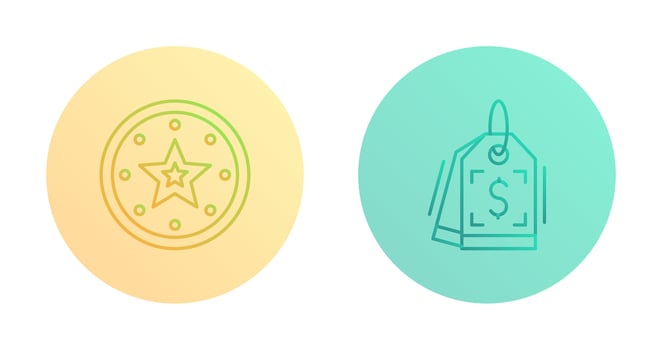 Recommended and Price Tag Icon vector