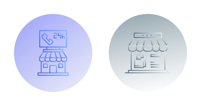 24 Hour and Store Icon vector