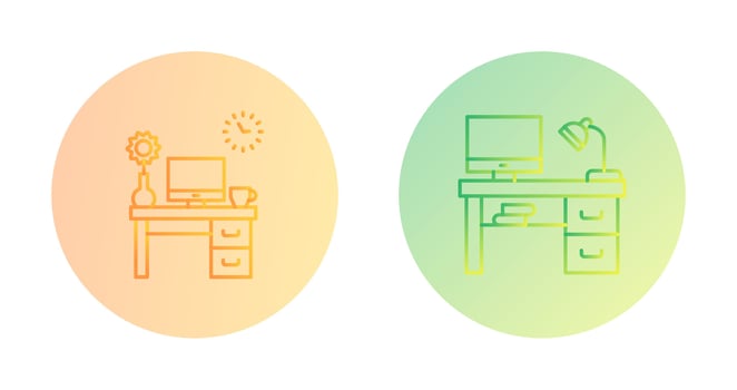 Work Table and Workplace Icon vector