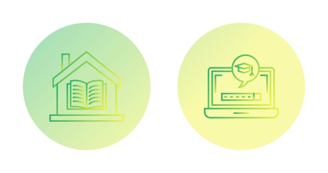 Digital Learning and Homeschooling Icon vector