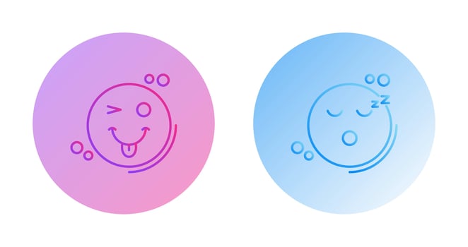 Tongue Out and Sleep Icon vector