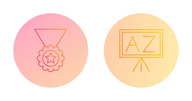 Medal and From A To Z Icon vector