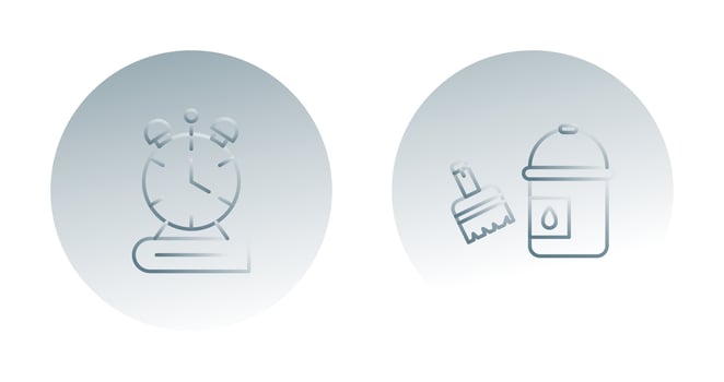 Paint Brush and Alarm Clock Icon vector