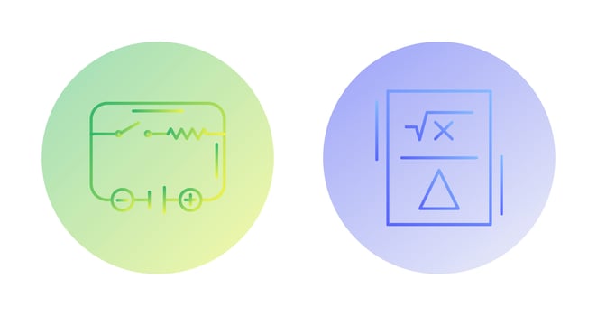 Electrical Circuit and Formula Icon vector