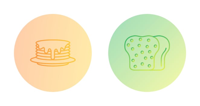 Pancake and Toast Icon vector
