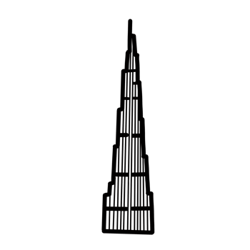 Burj khalifa Hand drawn organic line doodle png