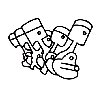 piston Hand drawn organic line doodle png