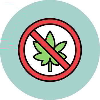 No Cannabis Vector Icon